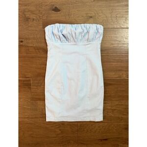 NWT Alive Girl Kids Light Blue Strapless Ruched Mini Dress Homecoming Size 12